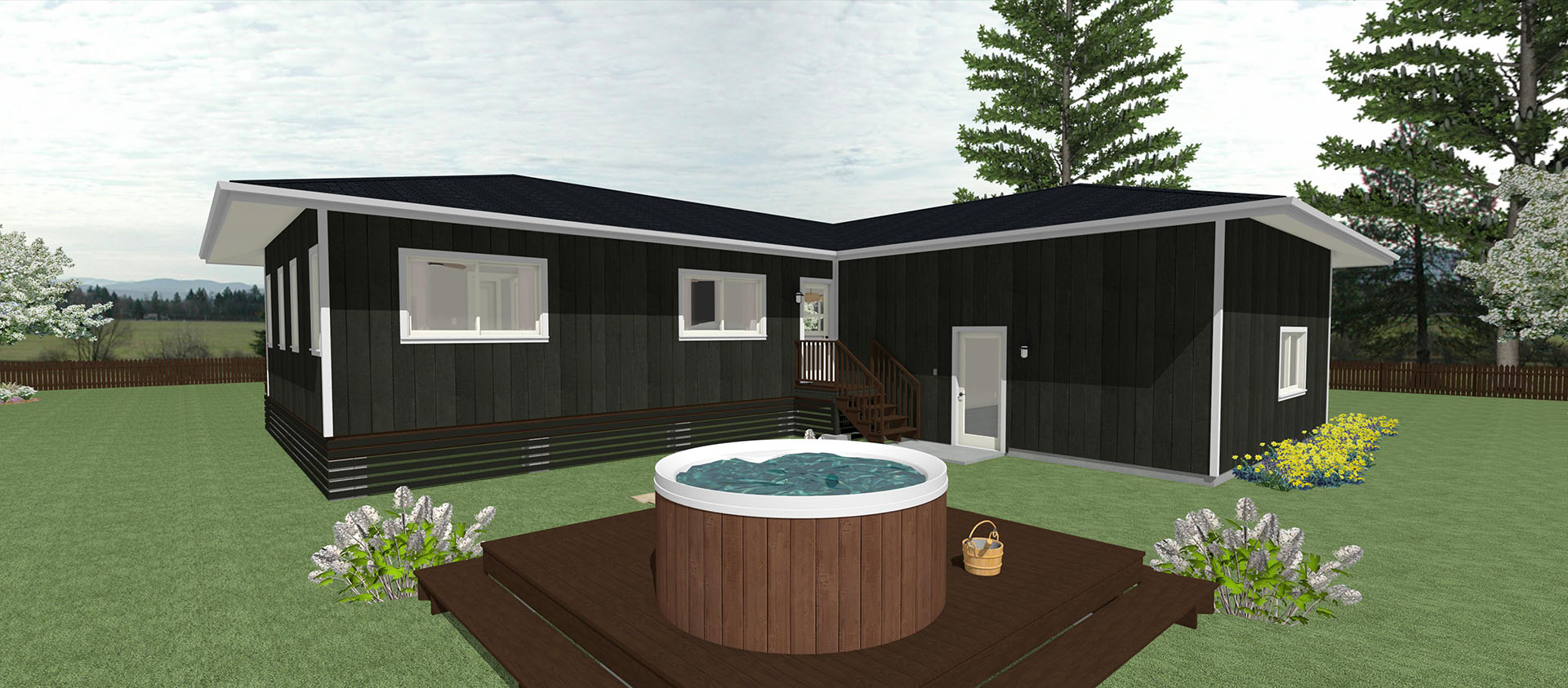 Hokulani exterior of house with hot tub