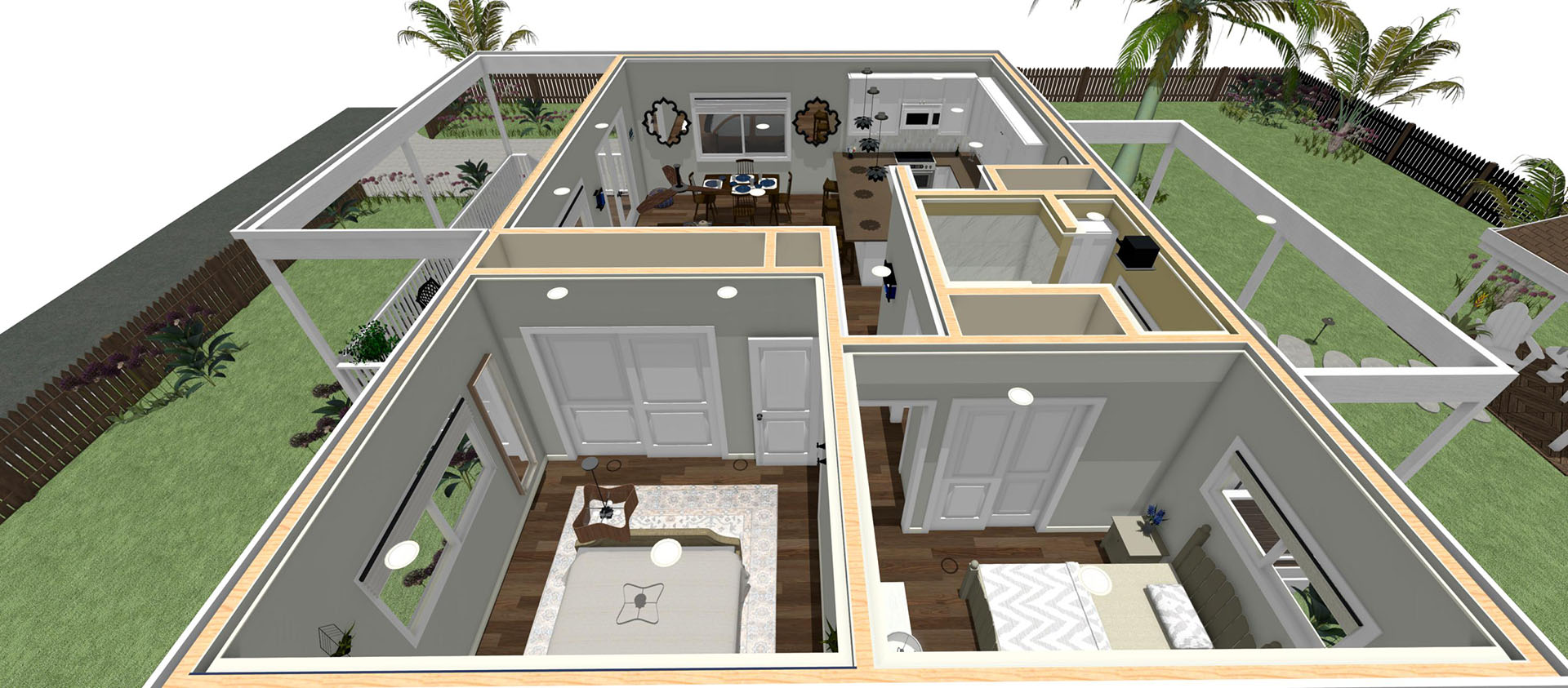 Close up floor plan view