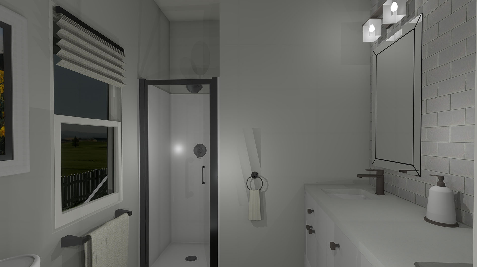 Interior of the master bathroom