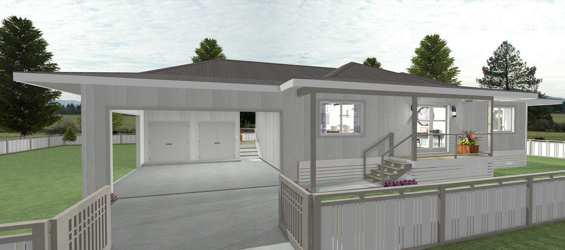 Haouli exterior front view of carport/garage